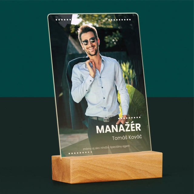 Fotografia A Podpis: Manažér - Tlač Na Akrylové Sklo 
