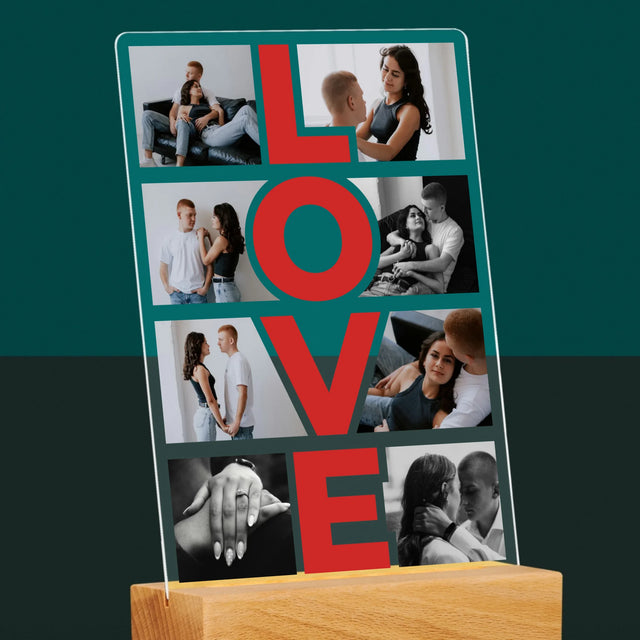 Fotokoláž: Slovo Love - Tlač Na Akrylové Sklo 