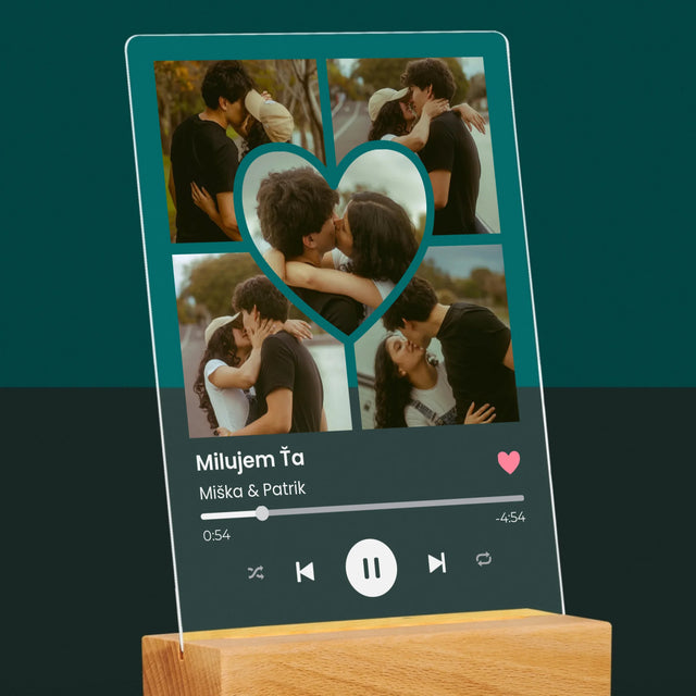 Fotokoláž: Spotify Fotografie Srdce - Tlač Na Akrylové Sklo 
