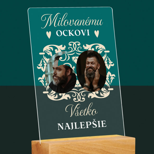Slovo Z Fotografií: Milovanému Ockovi K 60. Narodeninám - Tlač Na Akrylové Sklo 