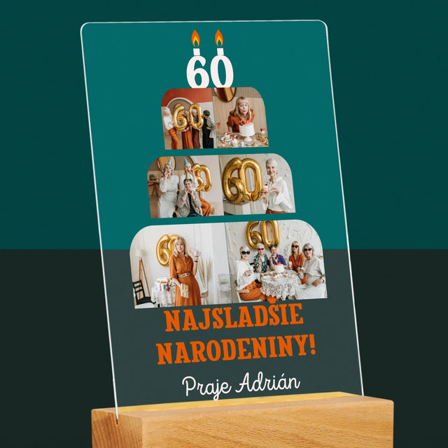 Tvar Z Fotografií: Najsladšie Narodeniny - Tlač Na Akrylové Sklo 