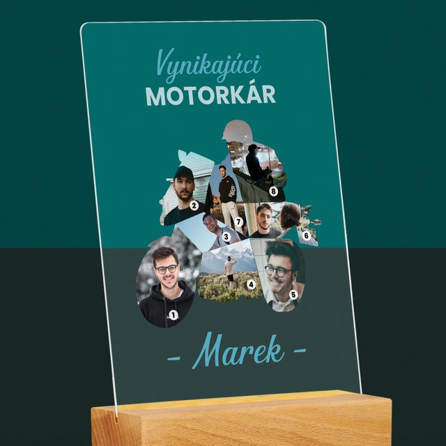 Tvar Z Fotografií: Vynikajúci Motorkár - Tlač Na Akrylové Sklo 