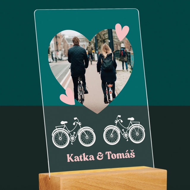 Fotografia A Podpis: Cyklistický Pár - Tlač Na Akrylové Sklo 
