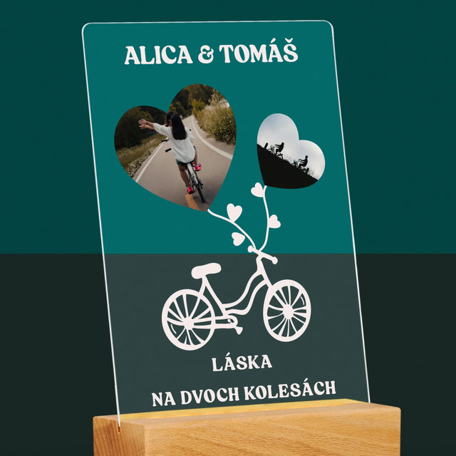 Fotokoláž: Láska Na Dvoch Kolesách - Tlač Na Akrylové Sklo 
