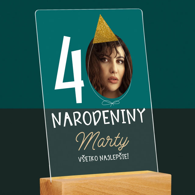 Fotografia A Podpis: 40. Narodeniny Čiapka - Tlač Na Akrylové Sklo 