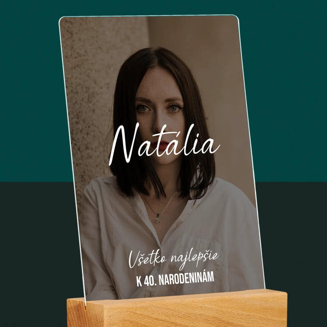 Fotografia A Podpis: Všetko Najlepšie K 40. Narodeninám - Tlač Na Akrylové Sklo 