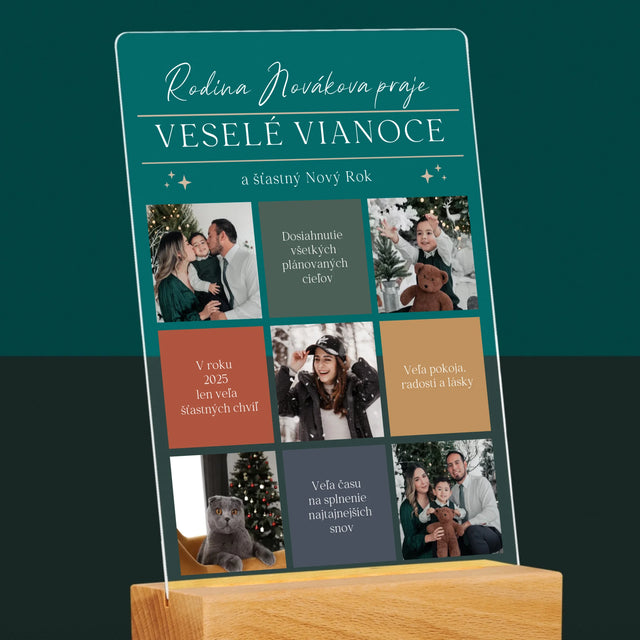 Fotokoláž: Veselé Vianoce Venovanie - Tlač Na Akrylové Sklo 