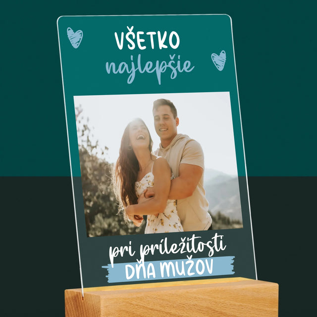 Fotografia A Podpis: Všetko Najlepšiu K Dňu Mužov - Tlač Na Akrylové Sklo 