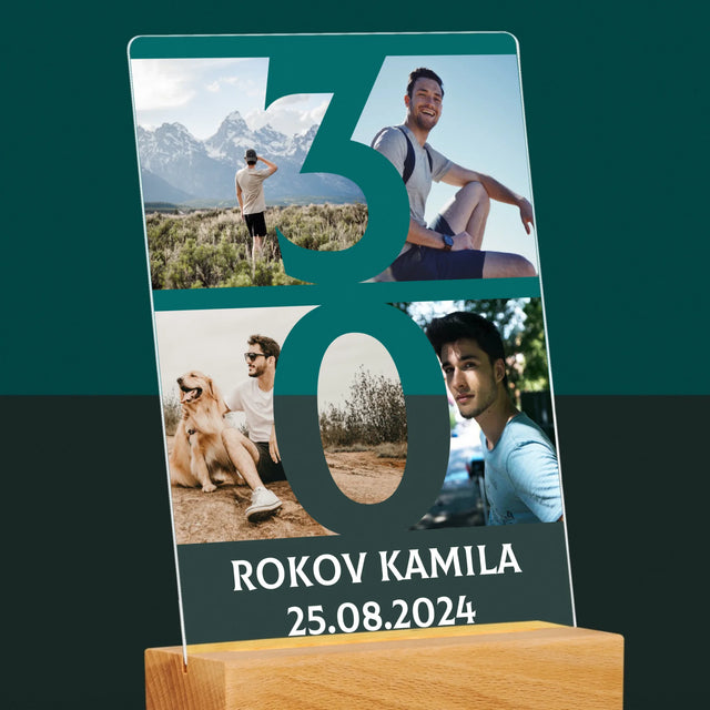 Fotokoláž: 30 Rokov Číslo Fotografie - Tlač Na Akrylové Sklo 