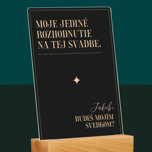Meno A Podpis: Moje Jediné Rozhodnutie - Tlač Na Akrylové Sklo 