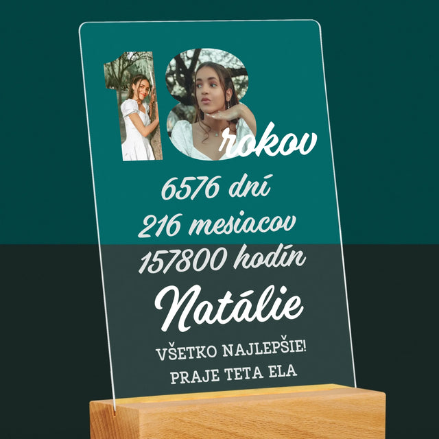 Slovo Z Fotografií: 18 Rokov Odpočítavanie - Tlač Na Akrylové Sklo 