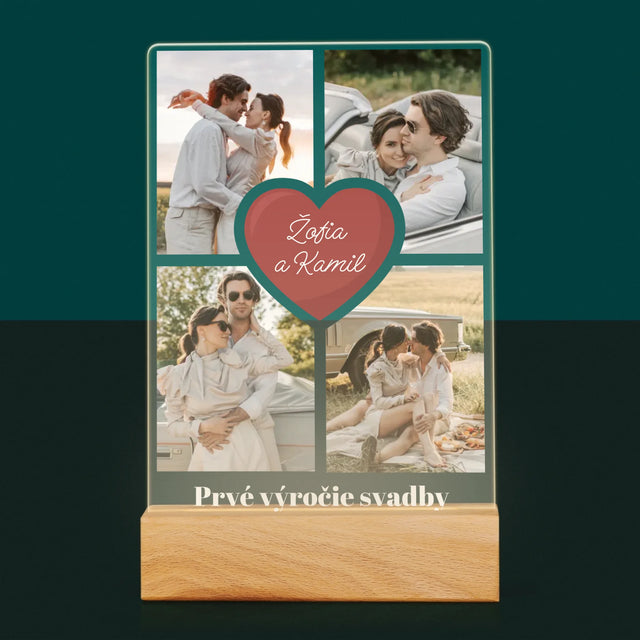 Tvar Z Fotografií: Výročie Srdce - Tlač Na Akrylové Sklo (Vertikálne)