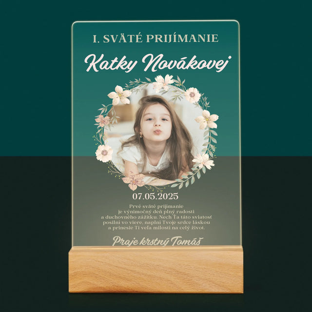 Fotografia A Podpis: Prvé Sväté Prijímanie Kvety - Tlač Na Akrylové Sklo 