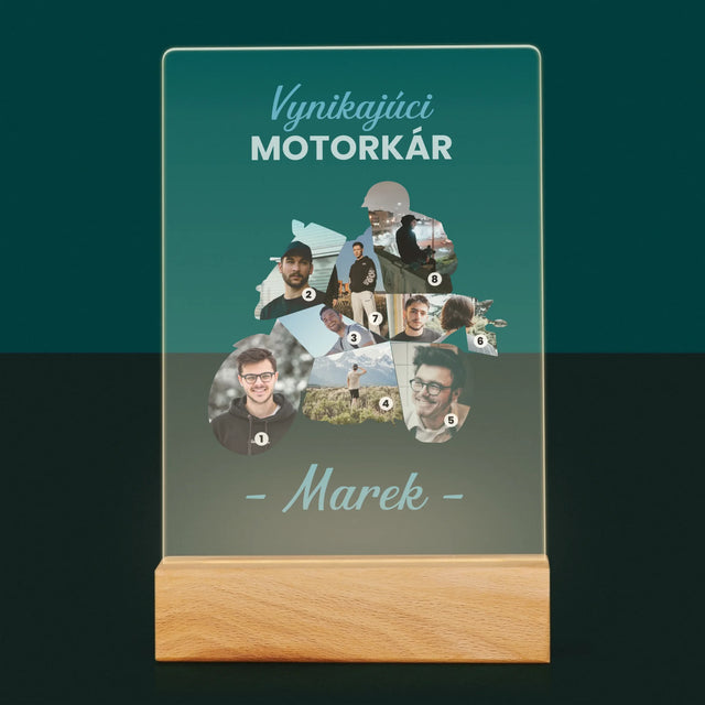 Tvar Z Fotografií: Vynikajúci Motorkár - Tlač Na Akrylové Sklo 