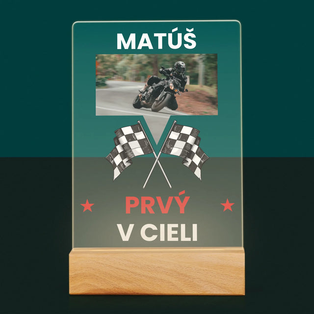 Fotografia A Podpis: Prvý V Cieli - Tlač Na Akrylové Sklo 