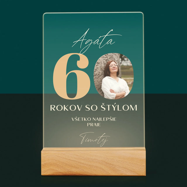 Fotografia A Podpis: 60 Rokov So Štýlom - Tlač Na Akrylové Sklo 