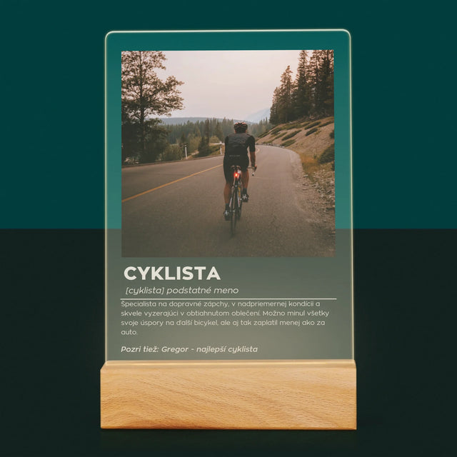 Fotografia A Podpis: Cyklista Definícia - Tlač Na Akrylové Sklo 