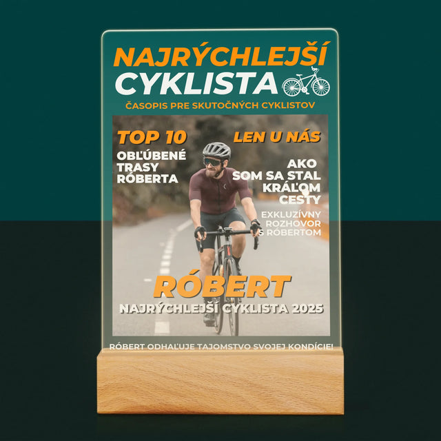 Obálka Časopisu: Najrýchlejší Cyklista - Tlač Na Akrylové Sklo 