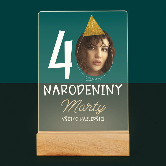 Fotografia A Podpis: 40. Narodeniny Čiapka - Tlač Na Akrylové Sklo 