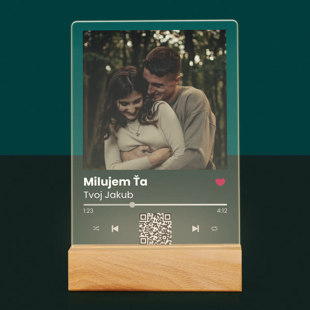 Fotografia A Podpis: Spotify S Qr Kódom - Tlač Na Akrylové Sklo 