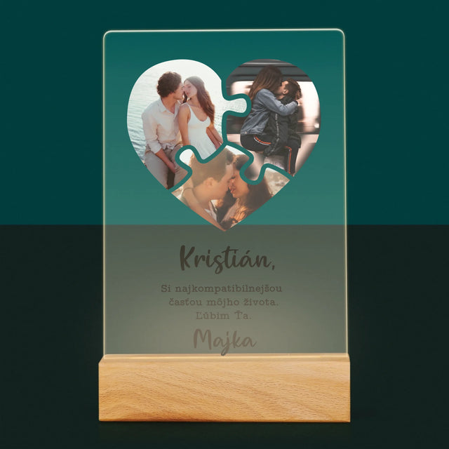 Fotokoláž: Valentínske Puzzle - Tlač Na Akrylové Sklo 