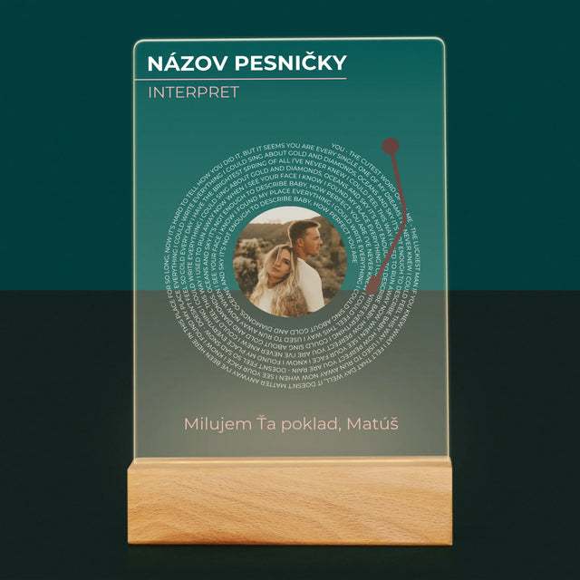 Fotografia A Podpis: Naša Pesnička Vinylová Platňa - Tlač Na Akrylové Sklo 
