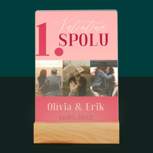 Fotokoláž: Prvý Valentín Spolu - Tlač Na Akrylové Sklo 