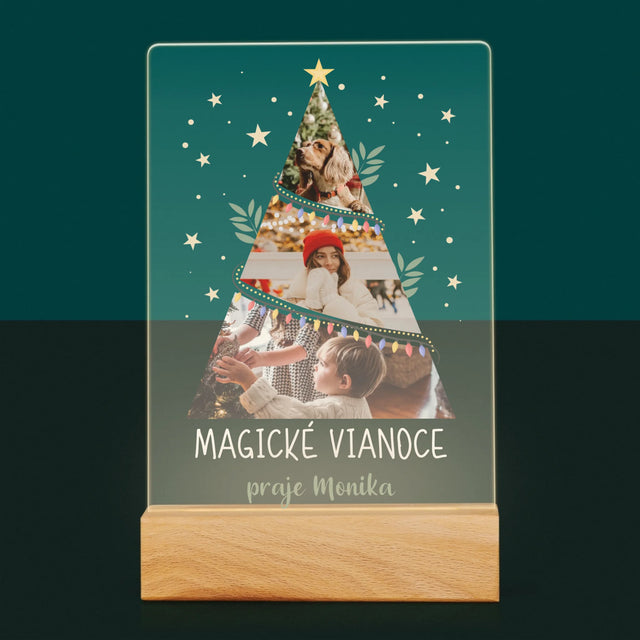 Fotokoláž: Magické Vianoce Stromček - Tlač Na Akrylové Sklo 