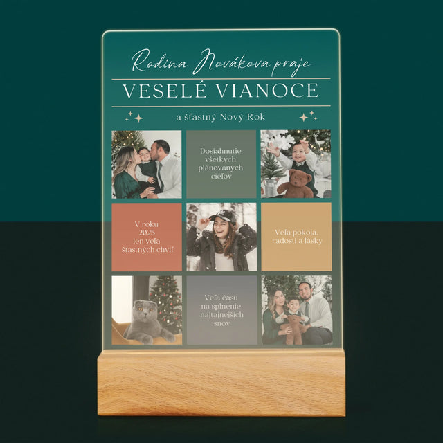 Fotokoláž: Veselé Vianoce Venovanie - Tlač Na Akrylové Sklo 