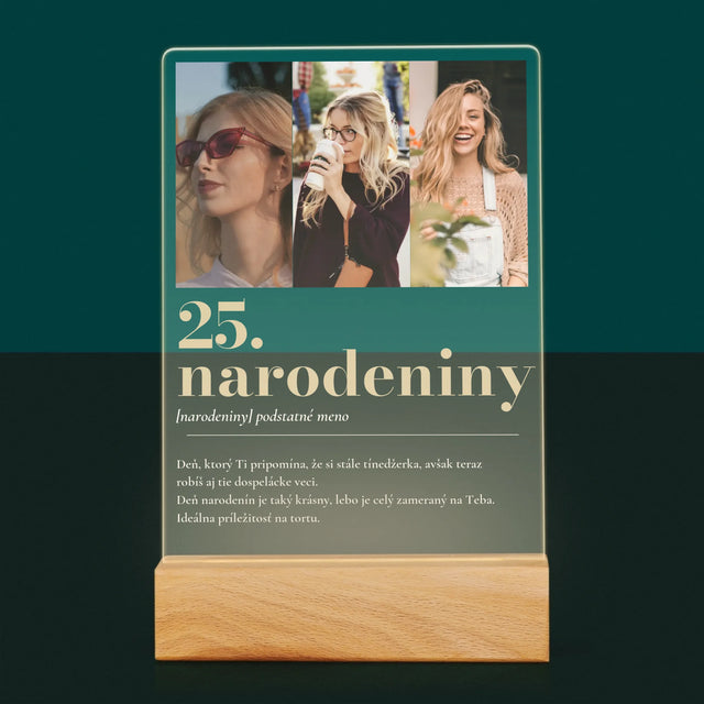 Fotokoláž: 25. Narodeniny Definícia - Tlač Na Akrylové Sklo 