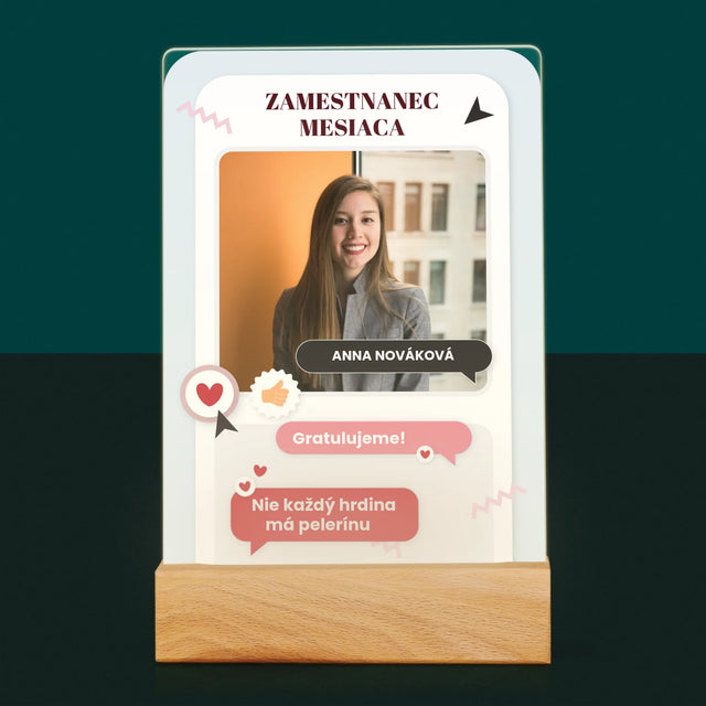 Fotografia A Podpis: Zamestnanec Mesiaca - Tlač Na Akrylové Sklo 