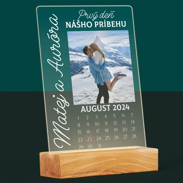 Fotografia A Podpis: Prvý Deň Nášho Príbehu - Tlač Na Akrylové Sklo (Vertikálne)