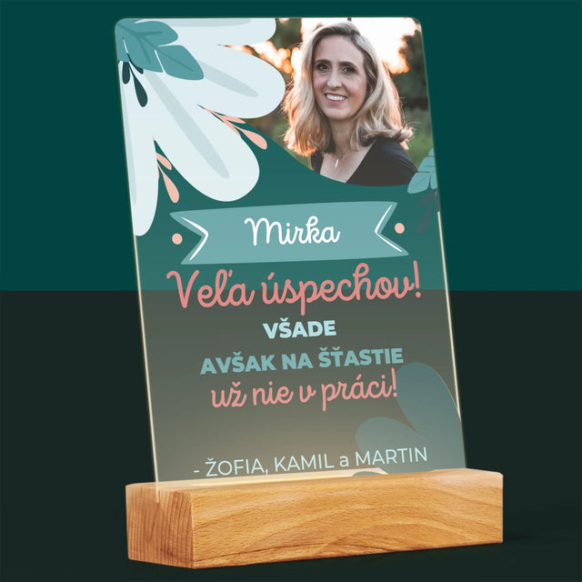 Fotografia A Podpis: Úspechy, Ale Nie V Práci - Tlač Na Akrylové Sklo (Vertikálne)