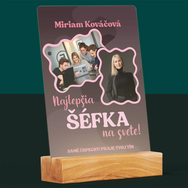 Fotokoláž: Najlepšia Šéfka - Tlač Na Akrylové Sklo (Vertikálne)