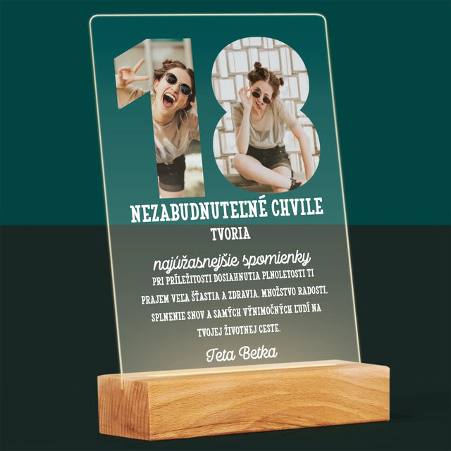 Slovo Z Fotografií: 18. Narodeniny - Tlač Na Akrylové Sklo (Vertikálne)