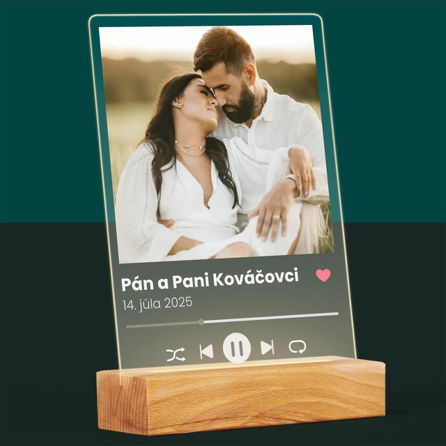 Fotografia A Podpis: Spotify Pre Mladomanželov - Tlač Na Akrylové Sklo 