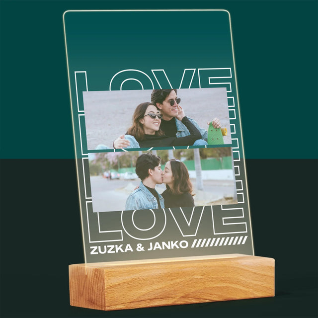 Fotokoláž: S Nápisom Love - Tlač Na Akrylové Sklo 