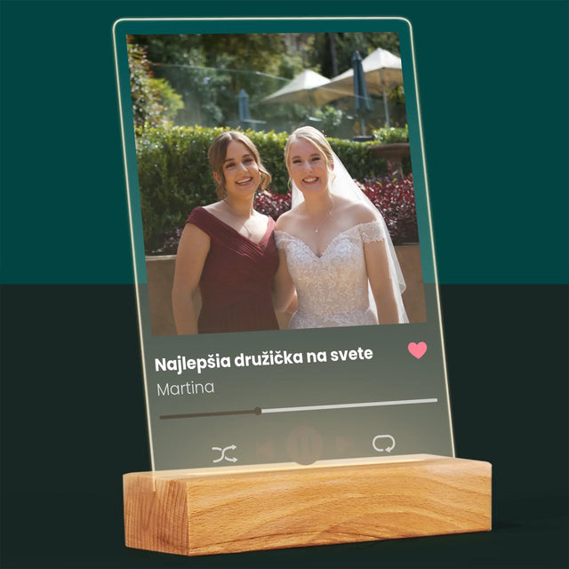 Fotografia A Podpis: Spotify Pre Družičku - Tlač Na Akrylové Sklo 