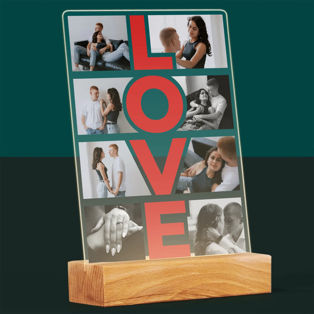 Fotokoláž: Slovo Love - Tlač Na Akrylové Sklo 