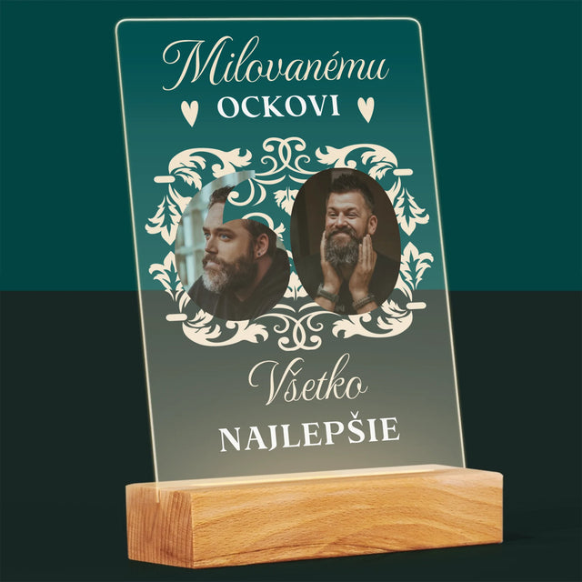 Slovo Z Fotografií: Milovanému Ockovi K 60. Narodeninám - Tlač Na Akrylové Sklo 