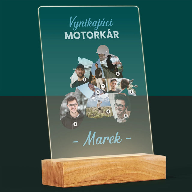 Tvar Z Fotografií: Vynikajúci Motorkár - Tlač Na Akrylové Sklo 
