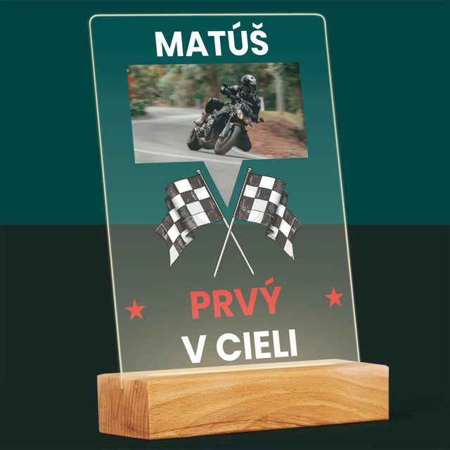 Fotografia A Podpis: Prvý V Cieli - Tlač Na Akrylové Sklo 