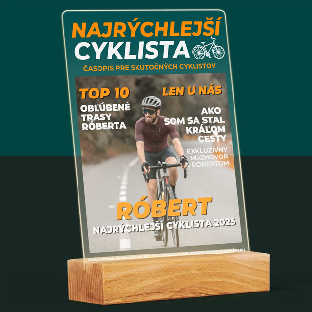 Obálka Časopisu: Najrýchlejší Cyklista - Tlač Na Akrylové Sklo 