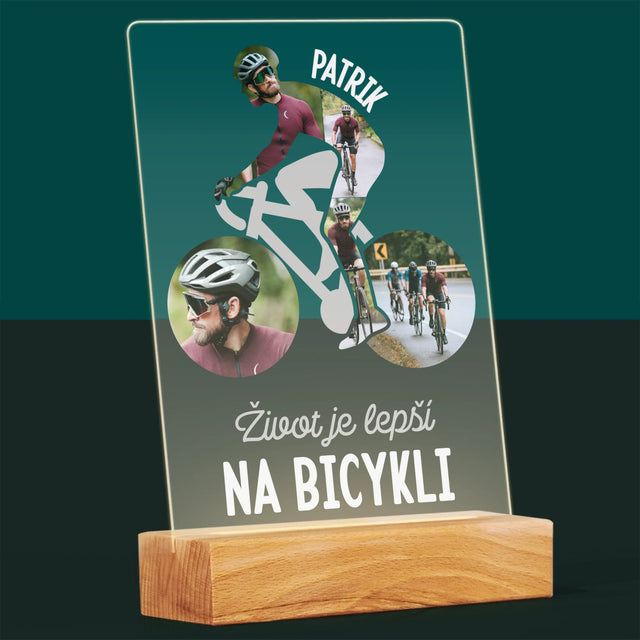 Tvar Z Fotografií: Život Je Lepší Na Bicykli - Tlač Na Akrylové Sklo 