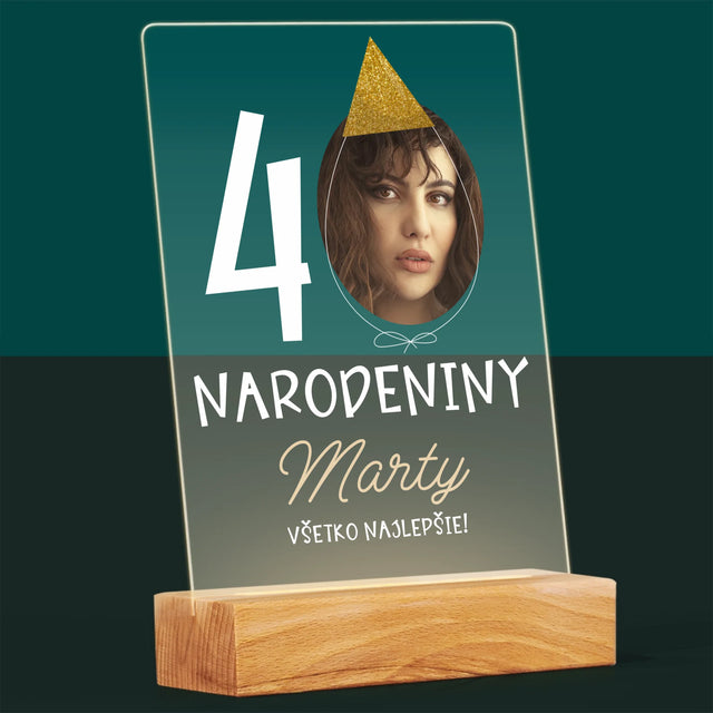 Fotografia A Podpis: 40. Narodeniny Čiapka - Tlač Na Akrylové Sklo 