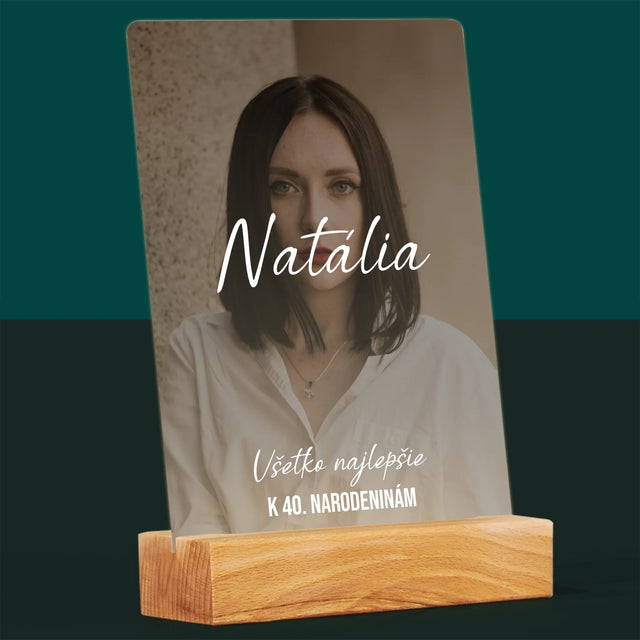 Fotografia A Podpis: Všetko Najlepšie K 40. Narodeninám - Tlač Na Akrylové Sklo 