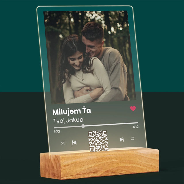 Fotografia A Podpis: Spotify S Qr Kódom - Tlač Na Akrylové Sklo 