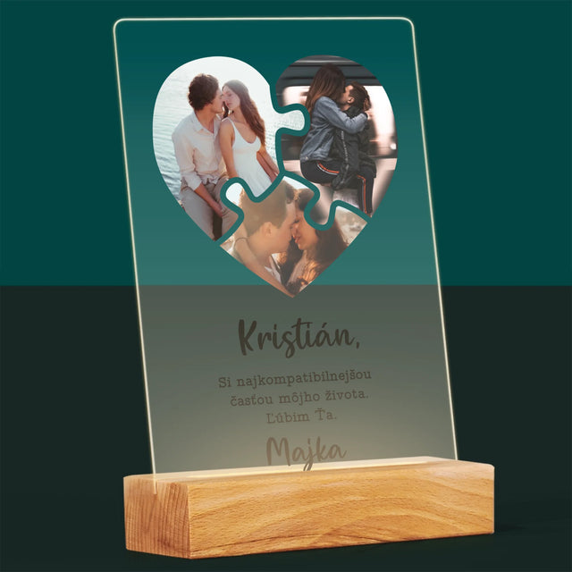 Fotokoláž: Valentínske Puzzle - Tlač Na Akrylové Sklo 