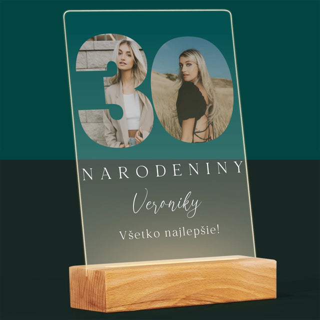 Slovo Z Fotografií: 30. Narodeniny Podpis - Tlač Na Akrylové Sklo 