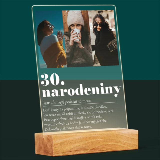 Fotokoláž: 30. Narodeniny Definícia - Tlač Na Akrylové Sklo 